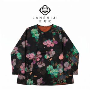 黑色偏襟系带上衣 Black Asymmetrical Tie Blouse