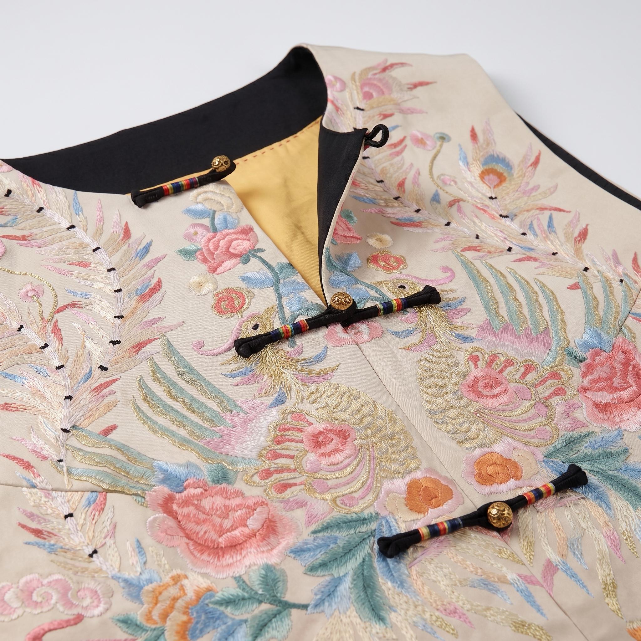 凤凰满秀图马甲 Phoenix Embroidered Vest - Image 4