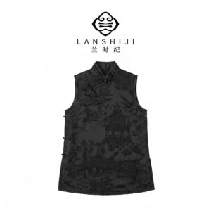 本色绣偏襟马甲 Natural Embroidered Wrap Vest