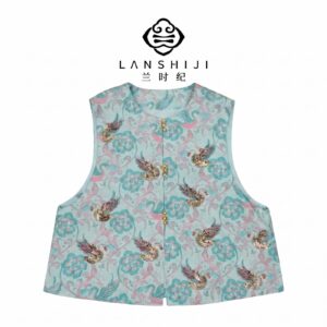 钱小萍宋锦法绣马甲 Qian Xiaoping Song Brocade Embroidered Vest