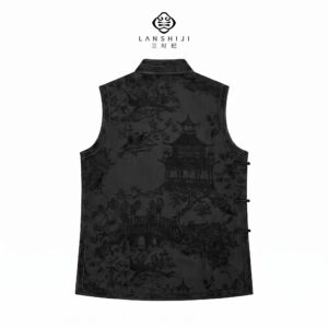 Alternative view of 本色绣偏襟马甲 Natural Embroidered Wrap Vest