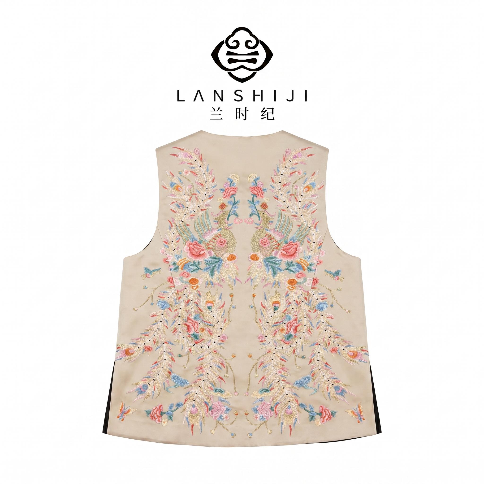 凤凰满秀图马甲 Phoenix Embroidered Vest - Image 2