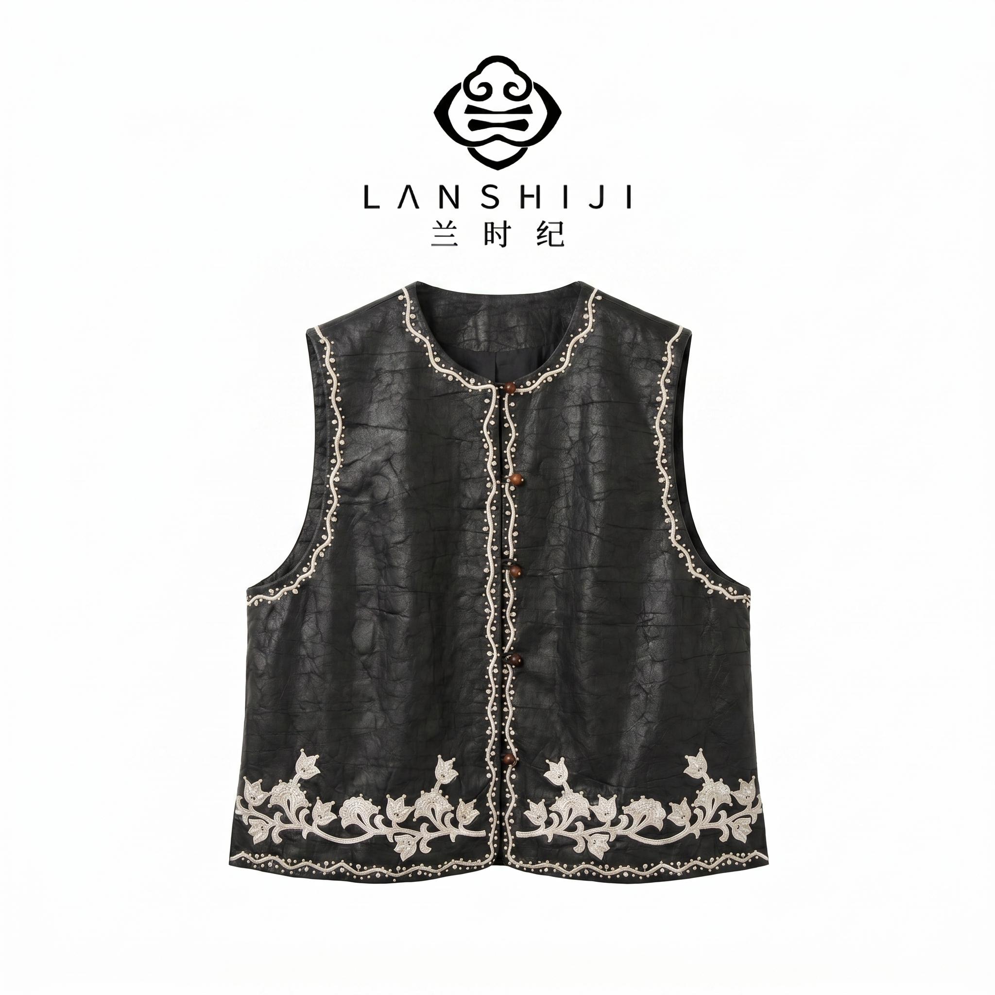 香云纱刺绣马甲 Xiang yun sha Embroidered Vest