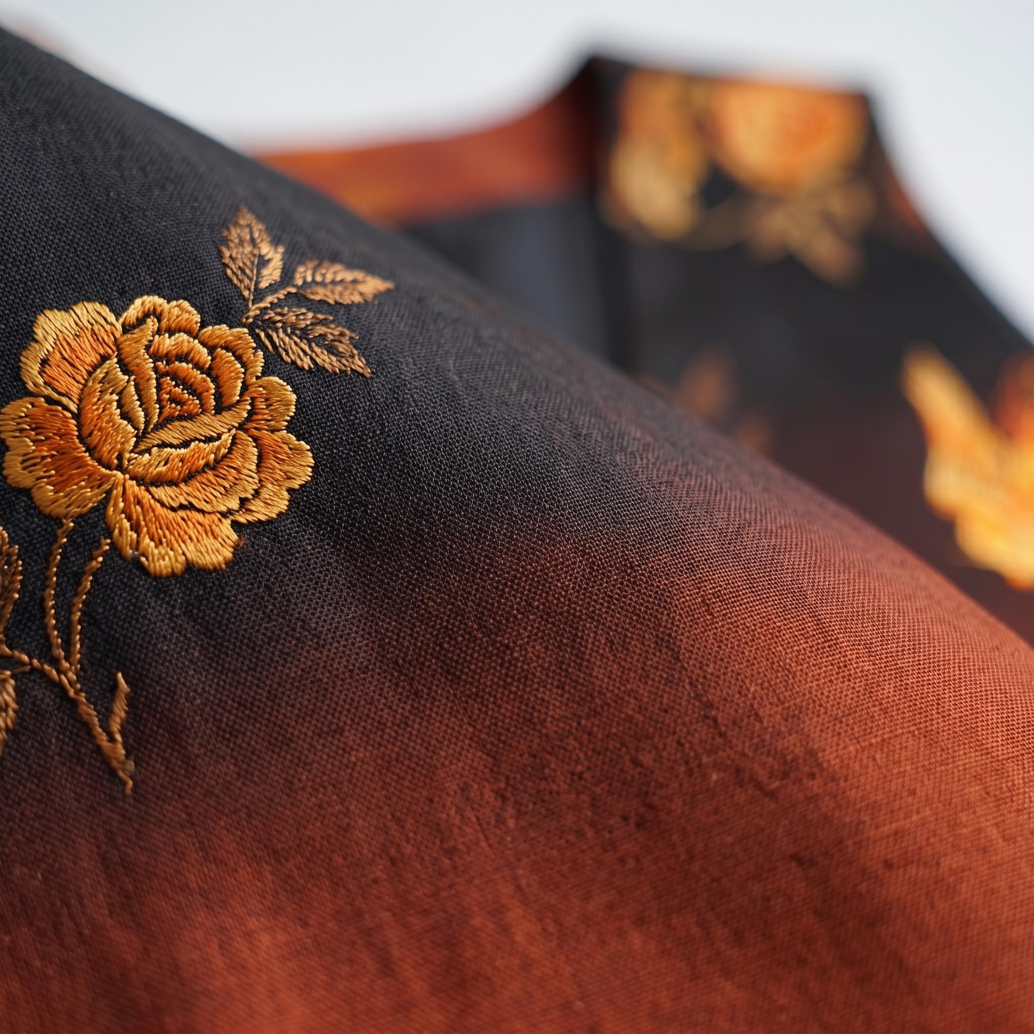 香云纱65姆米玫瑰凤吊带马甲 65 Momme Xiangyunsha Rose Phoenix Vest - Image 5