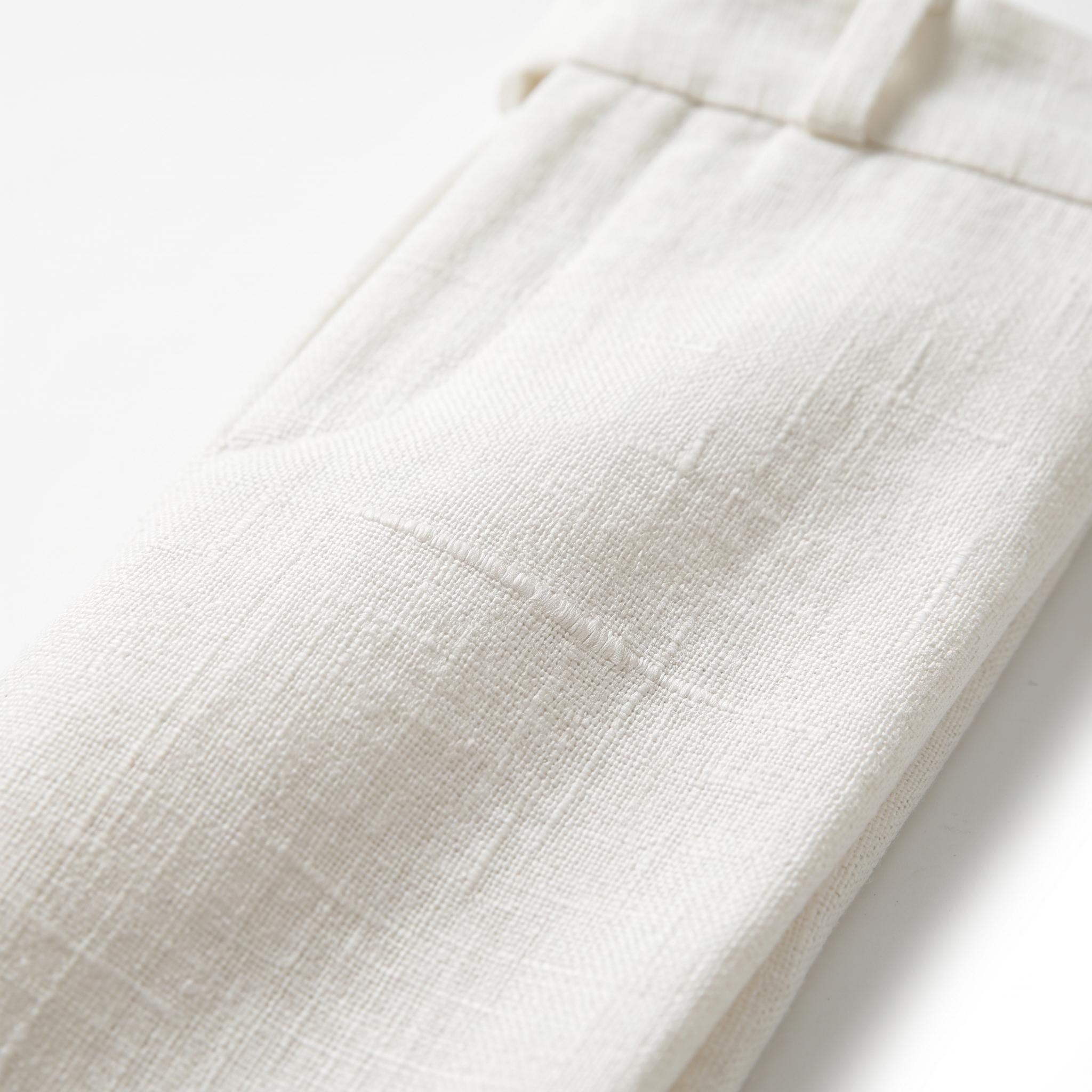 白色/咖色RL亚麻裤 White/Brown RL linen pants - Image 8