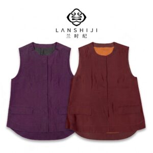 红色/紫色香云纱马甲 Red/Purple Xiangyun yarn vest