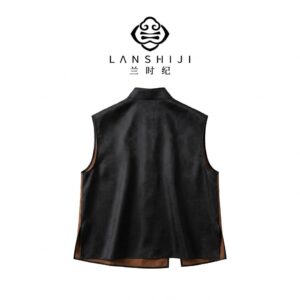 Alternative view of 黑色上久楷蝴蝶提花无袖衫 Black Shangjiukai Butterfly Jacquard Sleeveless Shirt