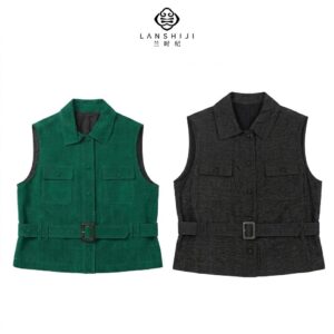 绿色/黑色香云纱马甲 Green/Black Xiangyun yarn vest