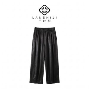 黑色素平缎龟灯笼裤 Black Plain satin turtle lantern pants