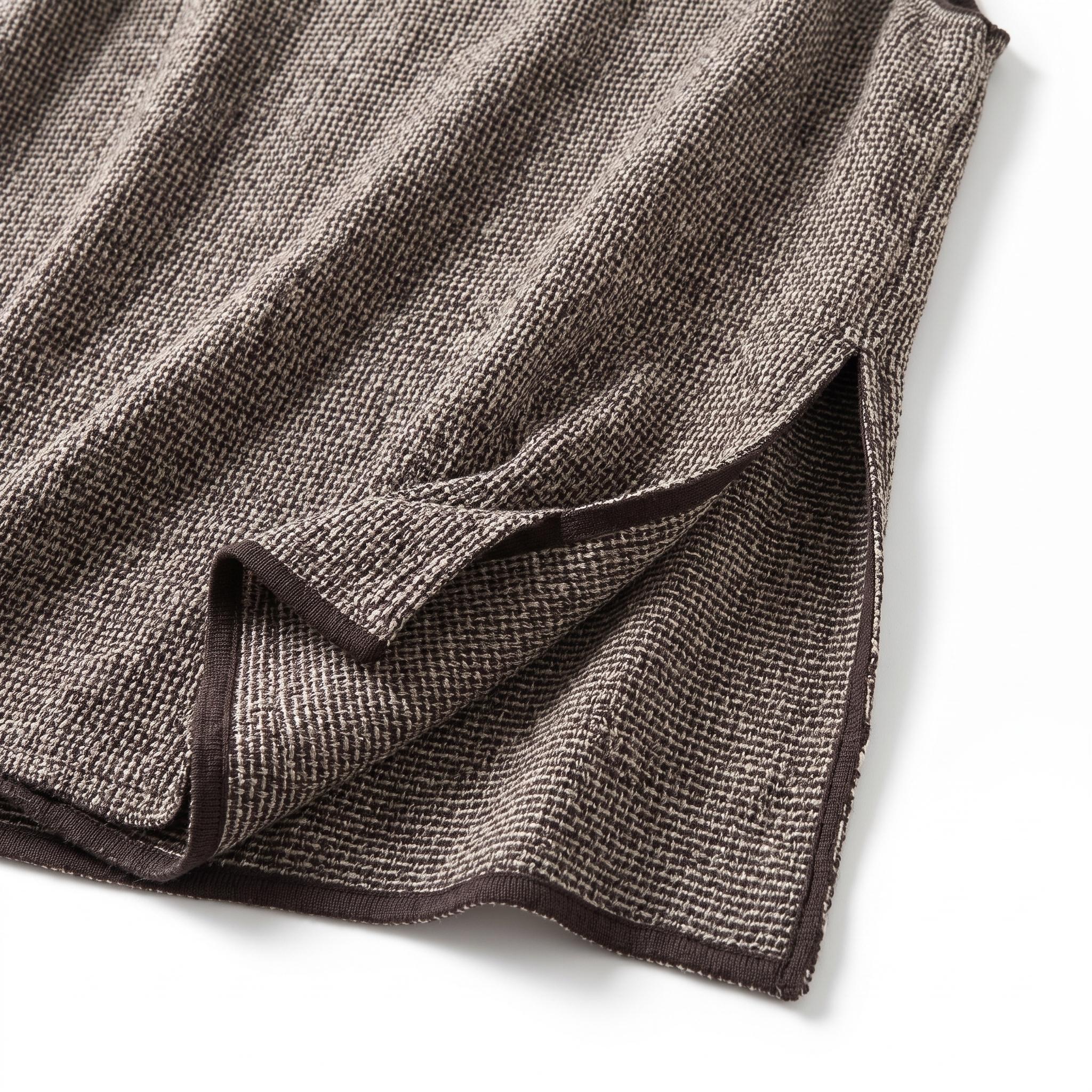 咖色手摇亚麻上衣 Brown hand-cranked linen top - Image 5