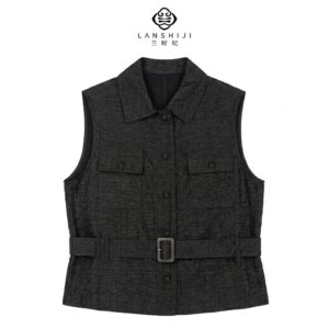 Alternative view of 绿色/黑色香云纱马甲 Green/Black Xiangyun yarn vest