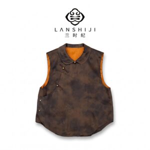香云纱斜襟马甲 Cloud-like slanted-front vest